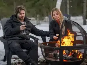 Chalet écologique avec spa et sauna privé - Site de feu extérieur